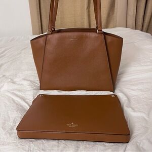 Kate Spade Brown Shoulder Bag w/Laptop Sleeve
